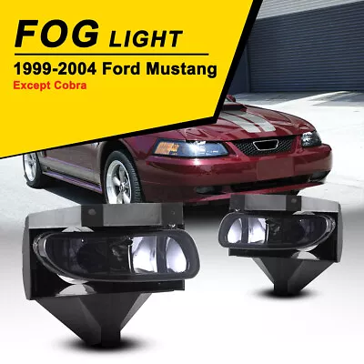 Fog Lights Fits 99-04 Ford Mustang Replacement Factory OE Assembly Smoke Lamps • $25.29