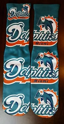 Custom Miami Dolphins DRY FIT Socks NFL Gamma Laney Oreo  • $16.99