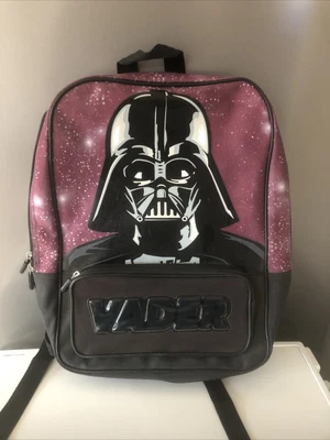 £4.99 • Buy Star Wars Darth Vader Face Kid's Backpack Black & Purple Travel Bag Lucas Film