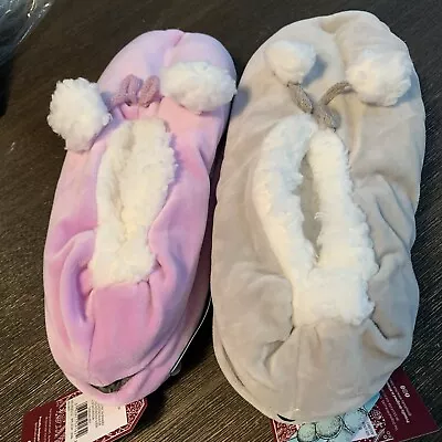 A Pair Of Muk Luks Fuzzy Slippers (XL 8.5-11) Soft Poly Blend NEW With TAGS • $7.99