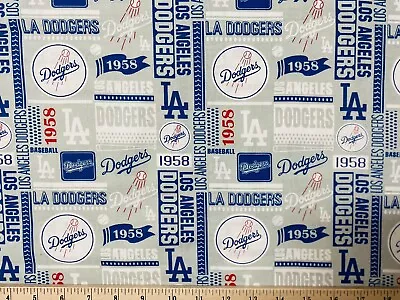 MLB LOS ANGELES LA DODGERS Baseball Blocks 1/4 Yard (9” X 44”) Cotton Fabric • $4.99