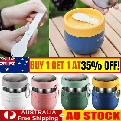 $19.28 • Buy 600ml Lunch Box Thermos Food Jar Container Flask Stainless Steel Insulated&Spoon
