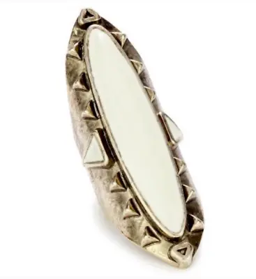 NEW LOW LUV X ERIN WASSON FREE PEOPLE GOLD IVORY ANTIQUE STYLE BOHO RING 5 6.5 • $49.99