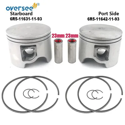 6R5-11631-11-94 & 6R5-11642-11 Piston Kit STD For Yamaha 115-225HP Outboard • $90.20