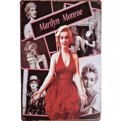 Marilyn Monroe Pinup Metal Sign 12  X 8  Image Mix Red Dress Marilyn Metal Sign • $13.50