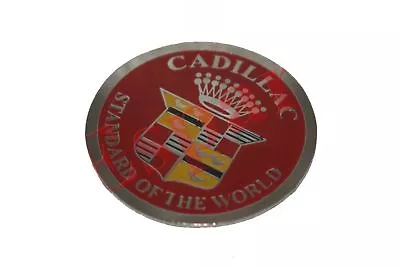 Cadillac Standard Of The World Badge Logo Emblem Red Stainless Steel GEc • $36.38