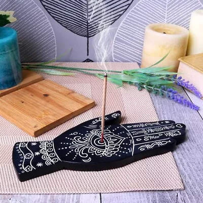 Incense Stick Burner Hamsa Hand Of God Black Nemesis Now Traditional Gift 20cm • £9.99