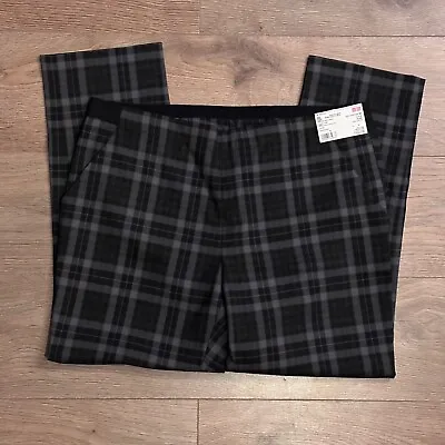BNWT Women’s Uniqlo Black And Grey Checked Trousers (Size XL) • £15