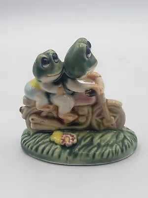 Vintage Boy And Girl Frogs On Motorcycle Figurine First Ride Of Spring • $6.87