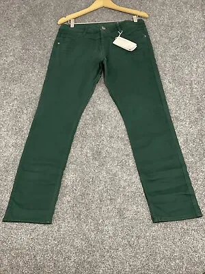 S.Oliver Jeans Womens 12 Green Straight Leg Denim Pants Leg:32 Classic N267 • $22.43