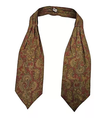 REPORTER Brown Paisley Silk ASCOT CRAVAT ITALY 52 / 6  EC • $43.98