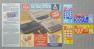 Atari 2600 Original 1983 McDonalds Big Mac Attack Collectible Tray Mat / Cards • $310