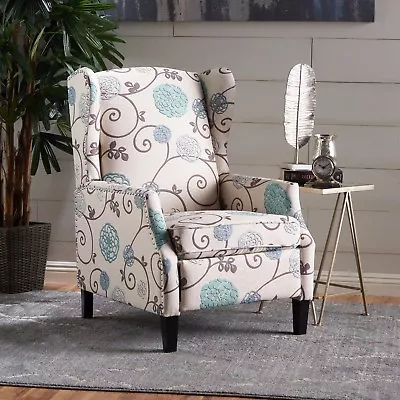 Westeros Traditional Wingback Fabric Recliner Chair • $350.54