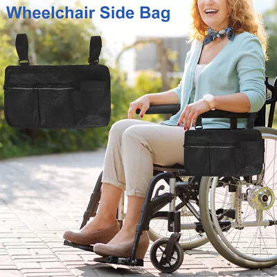 Outdoor Wheelchair Side Pouch Storage Bag Armrest Pocket Organizer Holder Hot❈ • $20.65