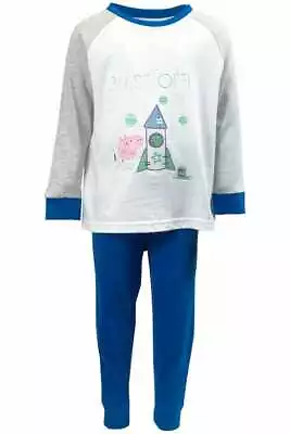 £4.50 • Buy George Pig Boys Pyjamas Space Pjs Set Nightwear Long Sleeve Top Trousers Peppa