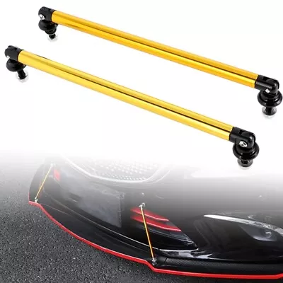 Universal 20MM 7.87  Bumper Lip Splitter Strut Rod Support Bars Adjustable Gold • $12.99