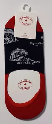 NWT Brooks Brothers 2 Pack Men'sLoafer Socks Italy Red Fleece Logo Navy Blue • $12