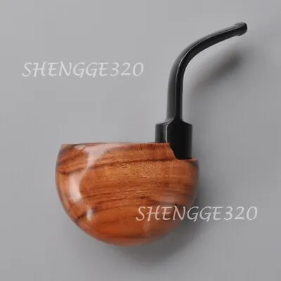 Portable Rosewood Wooden Tobacco Pipe Vest Pocket Smooth Surface Bent Stem • $9.90