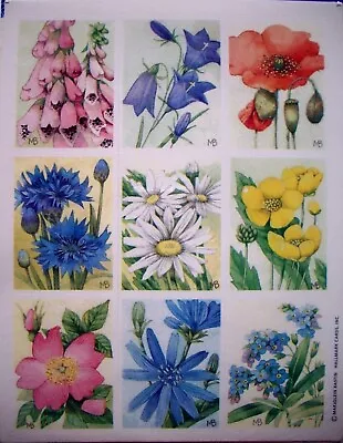 Vintage Hallmark Marjolein Bastin Flowers Sticker  Unopen Package 4 Sheets • $9.99