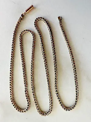 BROKEN: Antique 9Ct Rose Gold Foxtail 2.4mm Chain Necklace 43.5cm 6Gr • £215
