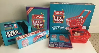 Coles Little Shop 2 Mini Collectables Cash Register Truck Shopping Trolley... • $139