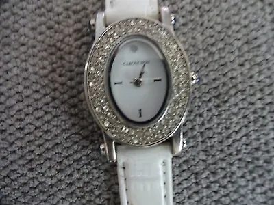 Cabouchon Ladies Diamante Quartz Fashion Watch With Real Diamond Set In Dial • £26