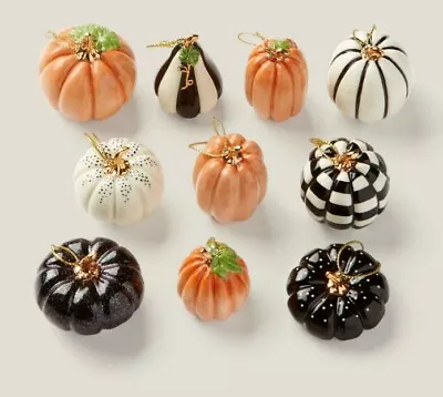 LENOX Mini PUMPKIN 10 Piece Ornaments Set Thanksgiving Halloween Fall • $76.49