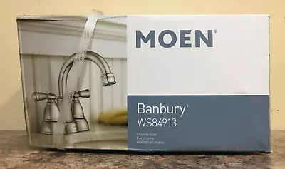 Moen WS84913 Banbury Chrome Two-Handle High Arc Bathroom Faucet • $42.12