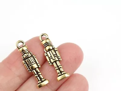 £2.75 • Buy Antique GOLD Charms Nutcracker Soldier Christmas 27mm X 7mm 10pcs G43