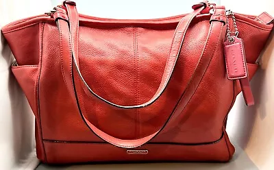Coach Park Carrie Red Pebbled Leather Tote F29898 • $54