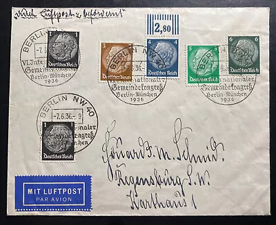 1936 Berlin Germany Airmail Cover To Regensburg Commemorative Cancel • $39.99