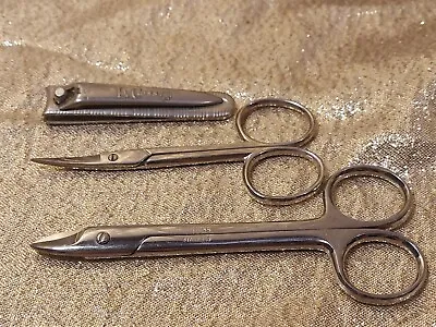 Vintage La Cross Set Nail Scissors Shears Cuticle Curved Straight Clippers • $11.25