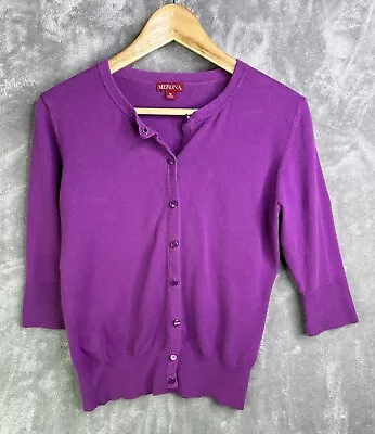 Merona Sweater Women’s Medium 3/4 Sleeve Purple Cardigan • $14.88