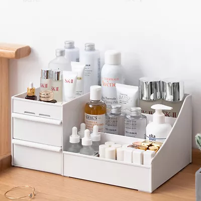 Plastic Cosmetic Organizer Holder Desktop Makeup Drawer Case Jewelry Storage Box • £9.94