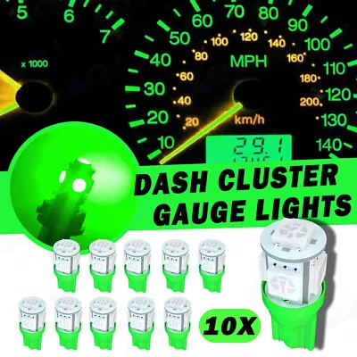 10x T10+ Green LED Bulb Instrument Gauge Panel Dash Light Fits For GMC • $17.30