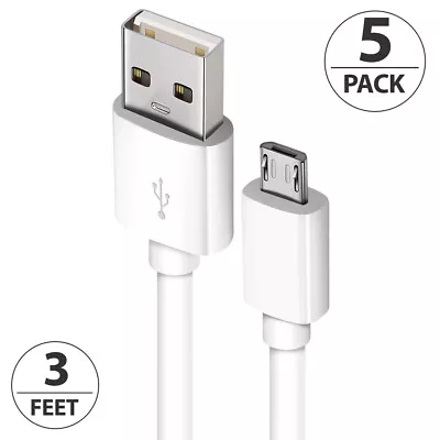 5-Pack Micro USB Charger Fast Charging Cable Cord For Samsung Android Phone LG • $7.69