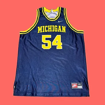 VTG 90s Nike Team Michigan Wolverines Made In USA Basketball Jersey Size XXL • $29.99