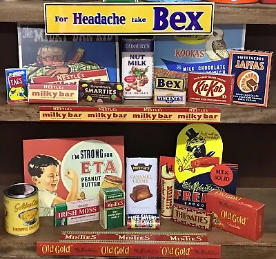 Vintage Milk Bar Old Shop Packaging & Signs Collection Bex Cadbury's Jaffas MORE • £112.73