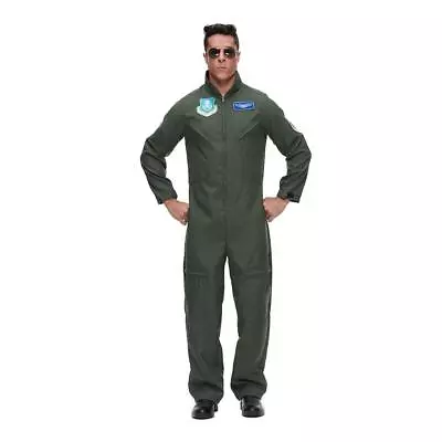 Men Flight Suit Pilot Costume Aviator Cosplay Jumpuit For Halloween Party • $33.99