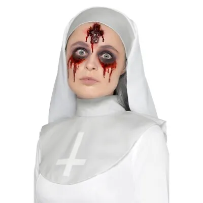 Latex Nun Cross Wound Prosthetic Halloween Nuns Special FX Make Up • £8.99