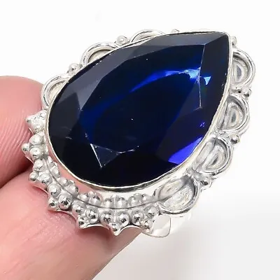 Blue Tanzanite Gemstone Handmade 925 Sterling Silver Jewelry Ring Size 8 (US) • $9.99