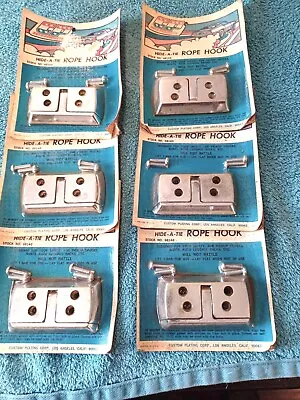  HIDE-A-TIE  For Rope Hooks New Old Stock Chrome Plated CP # 68140    6 PACK • $50