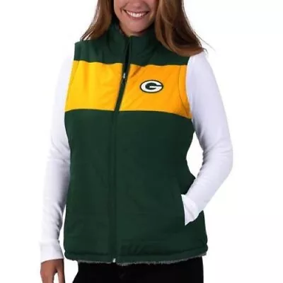 Green Bay Packers NFL Team Apparel Women’s Reversible Puffer Vest • $44.99