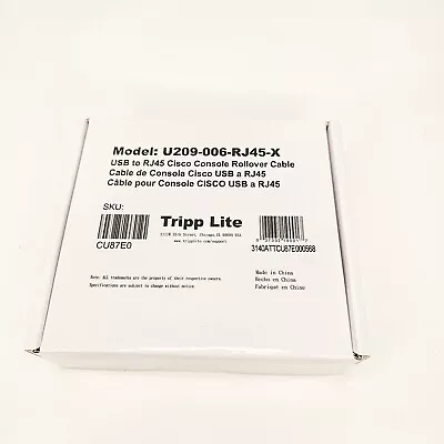 New Tripp Lite U209-006-rj45-x Cisco Console Crossover Cable • $12.99