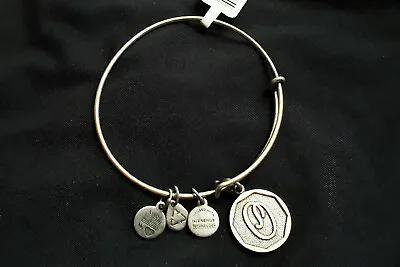 $19 • Buy ALEX AND ANI Initial 'O' Charm Bangle Silver Bracelet 2015 BRAND NEW