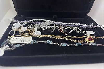 Jewelry Lot-6 Bracelets-Ruby Ring-diamond Ring-Ruby Necklace -Genuine Silver • $2.25