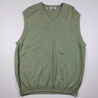 Pringle Scotland Men's Pullover Sweater Vest V-Neck Green Pima Cotton Size Large • $35