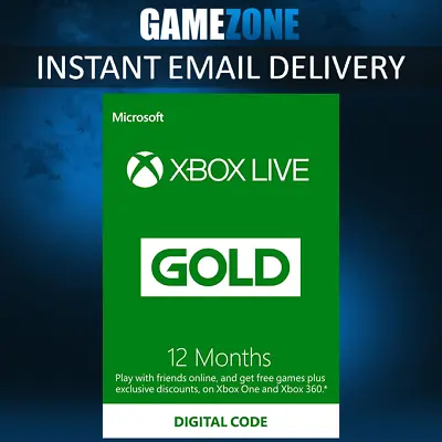 Xbox LIVE 12 Month Gold Membership For Microsoft Xbox One / Xbox 360 - WORLDWIDE • £53.99