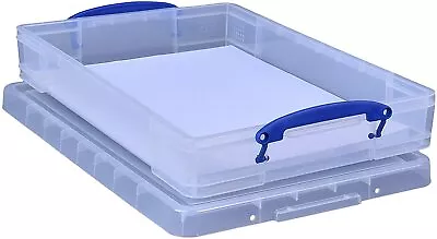 £19.95 • Buy 10 Litre Really Useful Box, Plastic Storage, Clear, Strong,  A3 Paper, Crafts