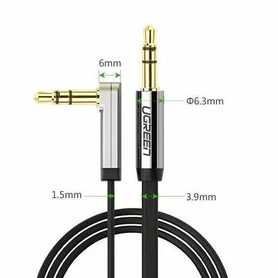 £6.49 • Buy Ugreen 3.5mm Jack Audio Lead Aux Cable 90 Degree Right Angle Flat For IPhone 1M